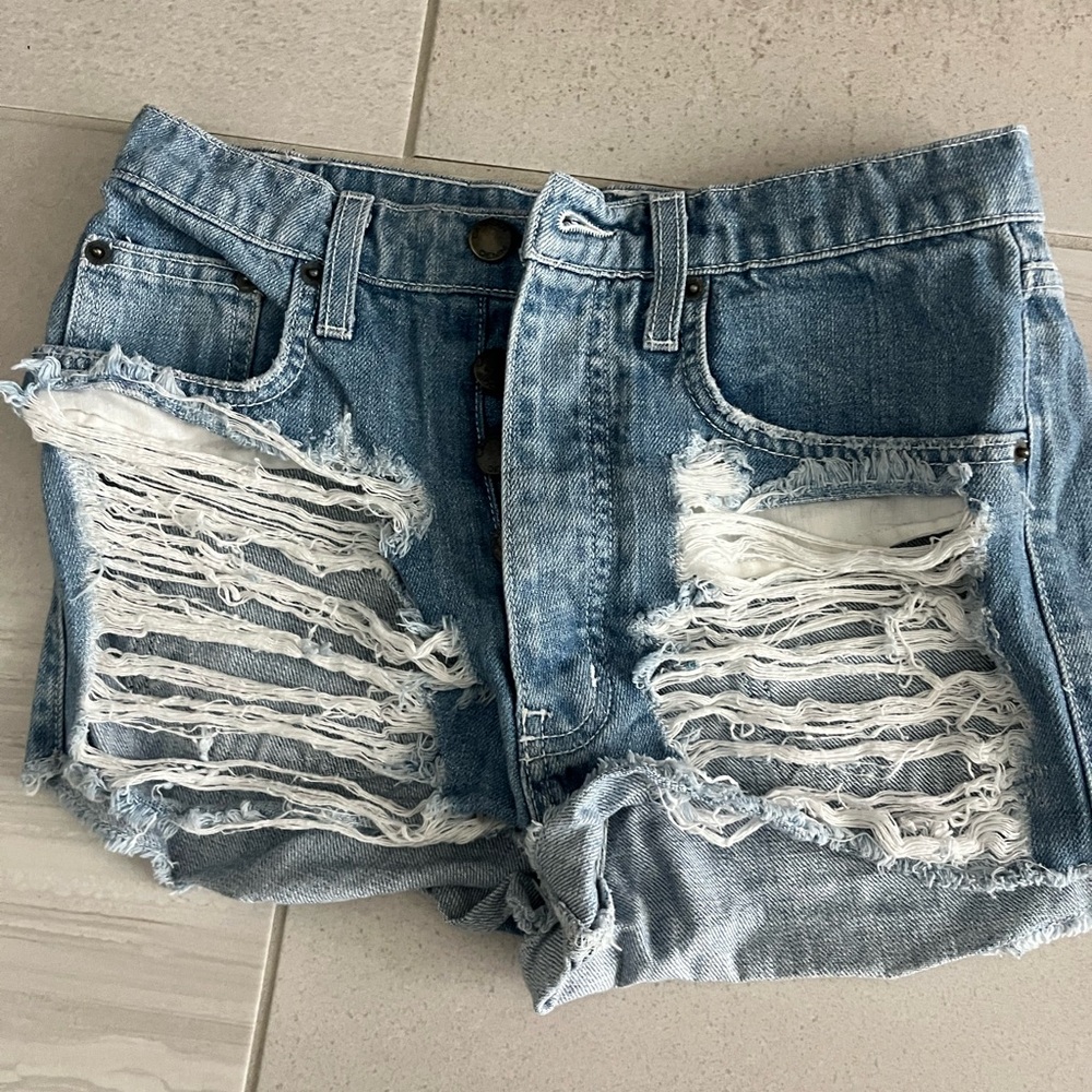 Distressed Denim Shorts
